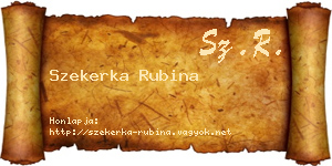 Szekerka Rubina névjegykártya